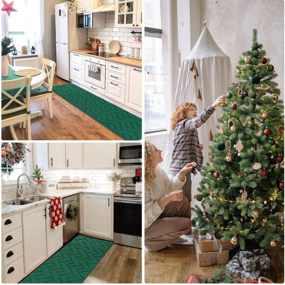 Indoor Rubber Backing Non Slip Rug Evergreen 36"x59 - Picture 7 of 8